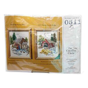 Creative Circle Needlepoint Kit Stoney Creek Covered Bridge 0511 Sealed Vintage